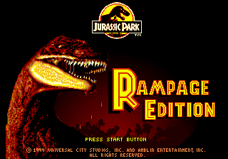 Jurassic Park - Rampage Edition Title Screen